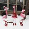 Haute Decor Outdoor Christmas Caroling Flamingos Trio Yard Decor - Sturdy Weatherproof Metal Construction, 3 Holiday Flamingos, Yard Stakes Included